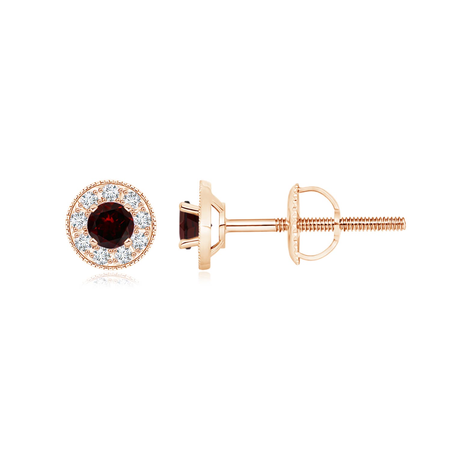 A - Garnet / 0.65 CT / 14 KT Rose Gold