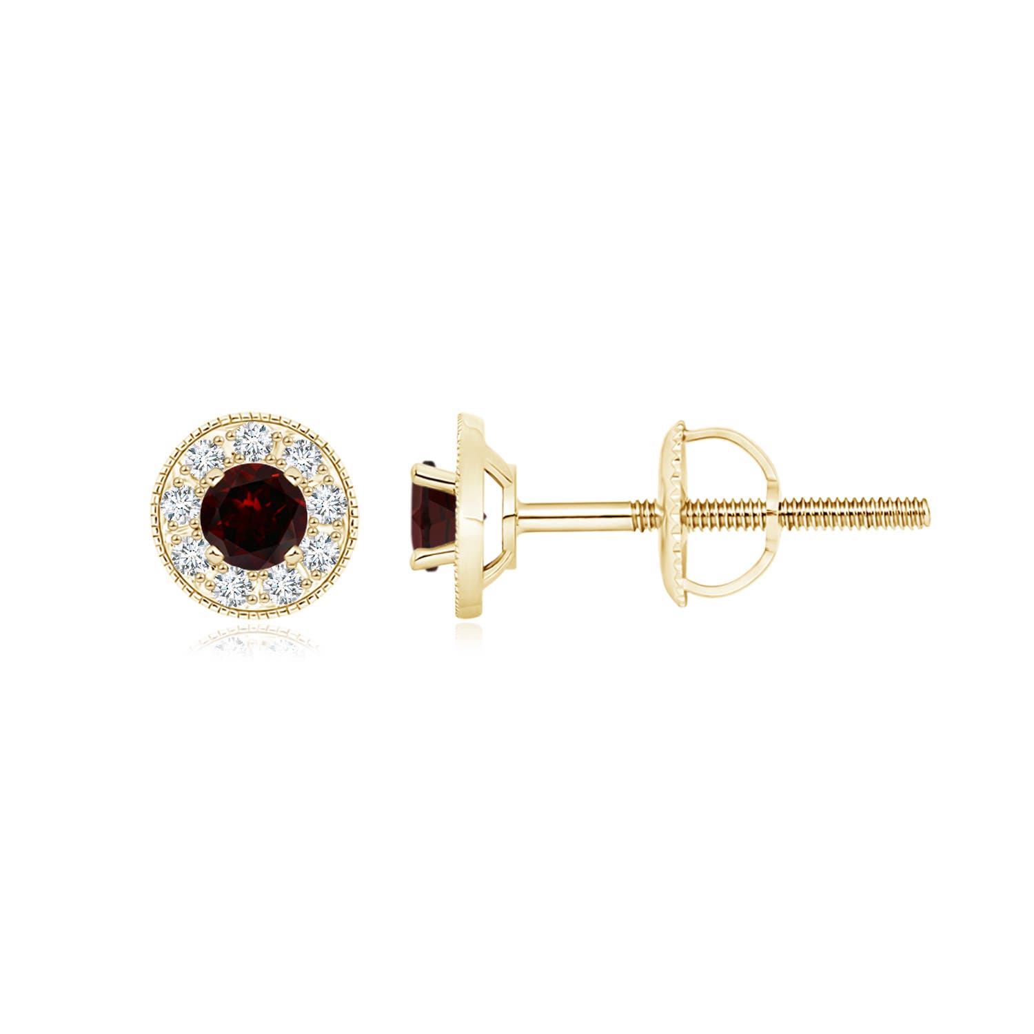 A - Garnet / 0.65 CT / 14 KT Yellow Gold