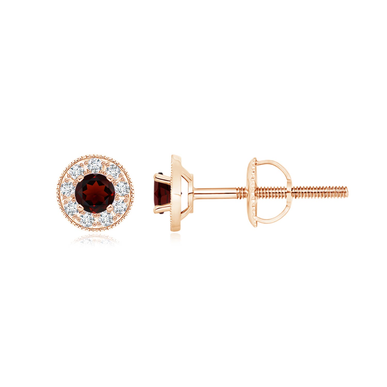 AA - Garnet / 0.65 CT / 14 KT Rose Gold