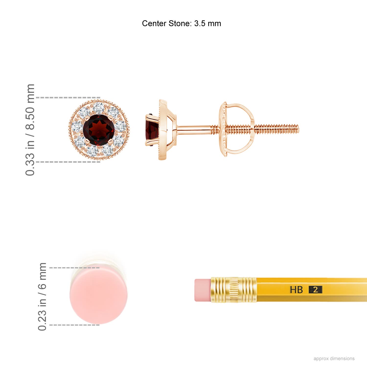 AA - Garnet / 0.65 CT / 14 KT Rose Gold