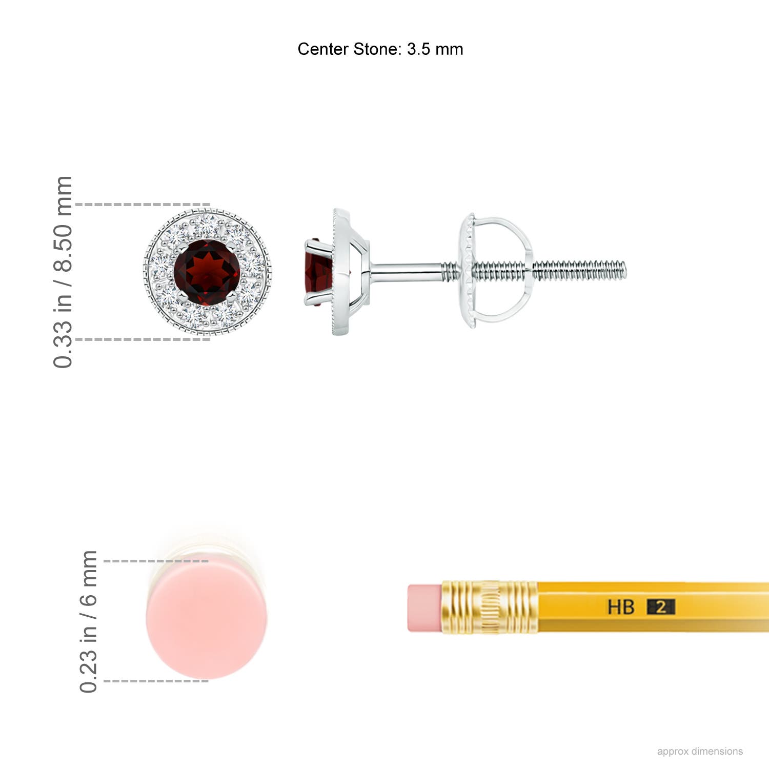 AA - Garnet / 0.65 CT / 14 KT White Gold