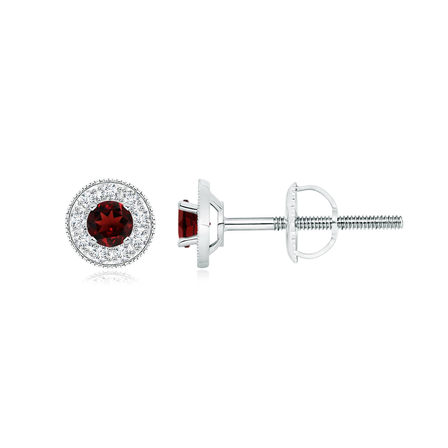 AAA - Garnet / 0.65 CT / 14 KT White Gold