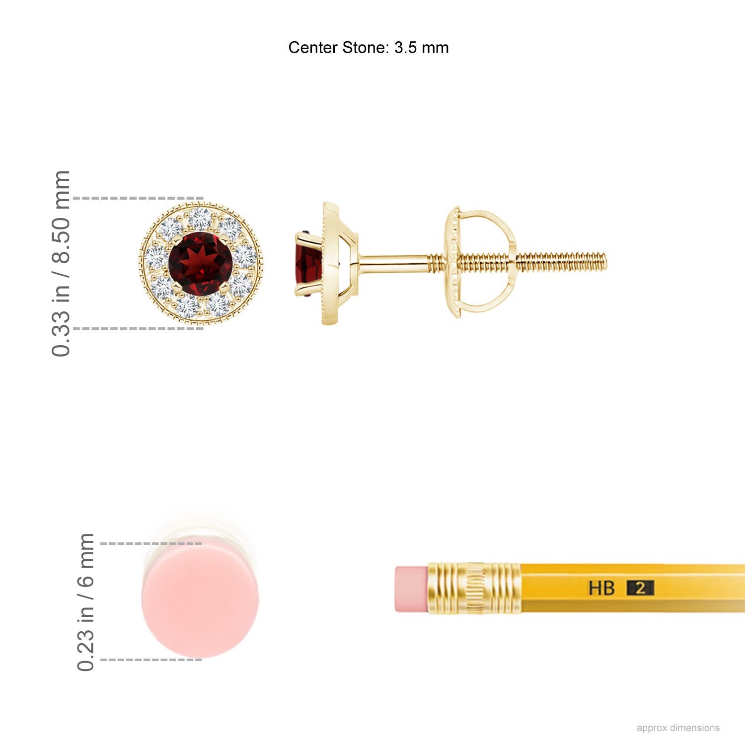 AAA - Garnet / 0.65 CT / 14 KT Yellow Gold