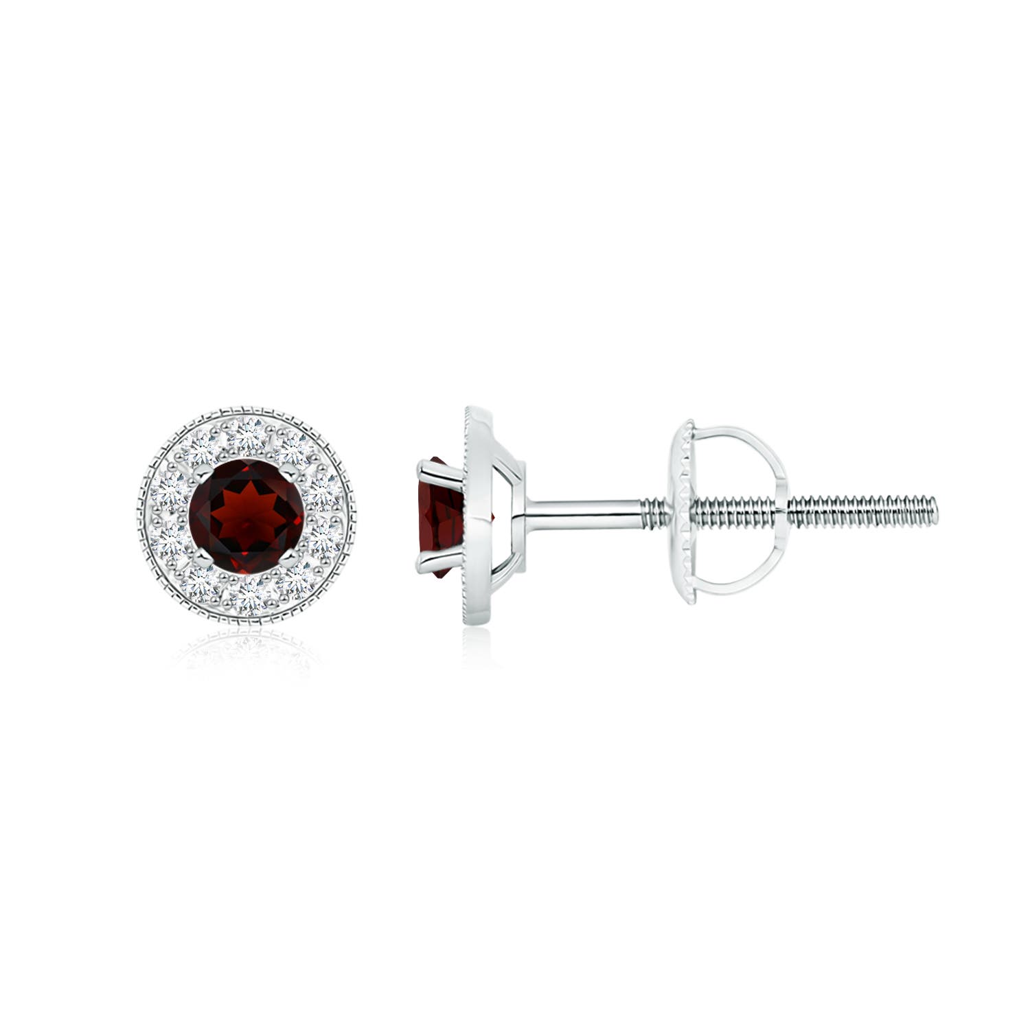 AA - Garnet / 0.94 CT / 14 KT White Gold