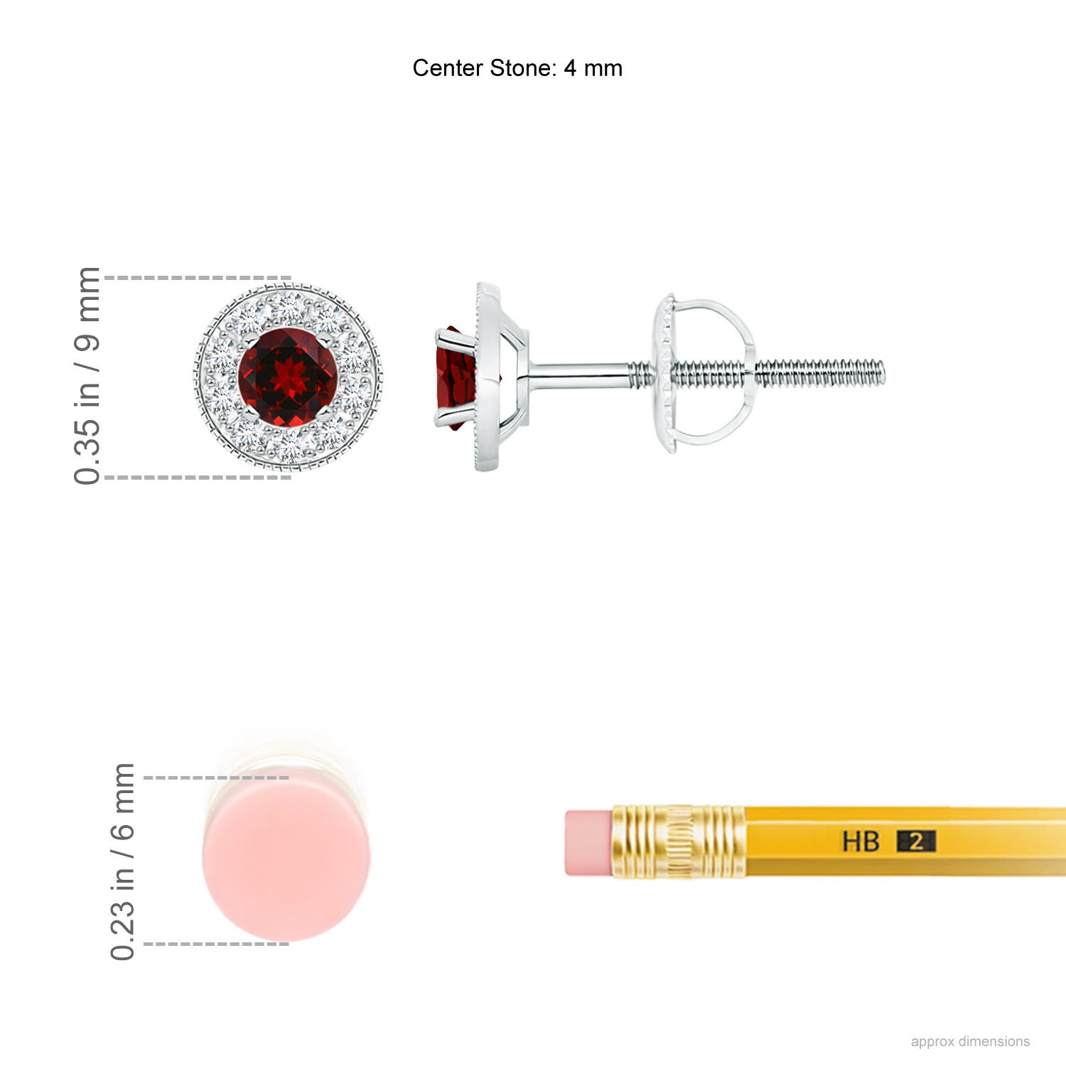 AAAA - Garnet / 0.94 CT / 14 KT White Gold