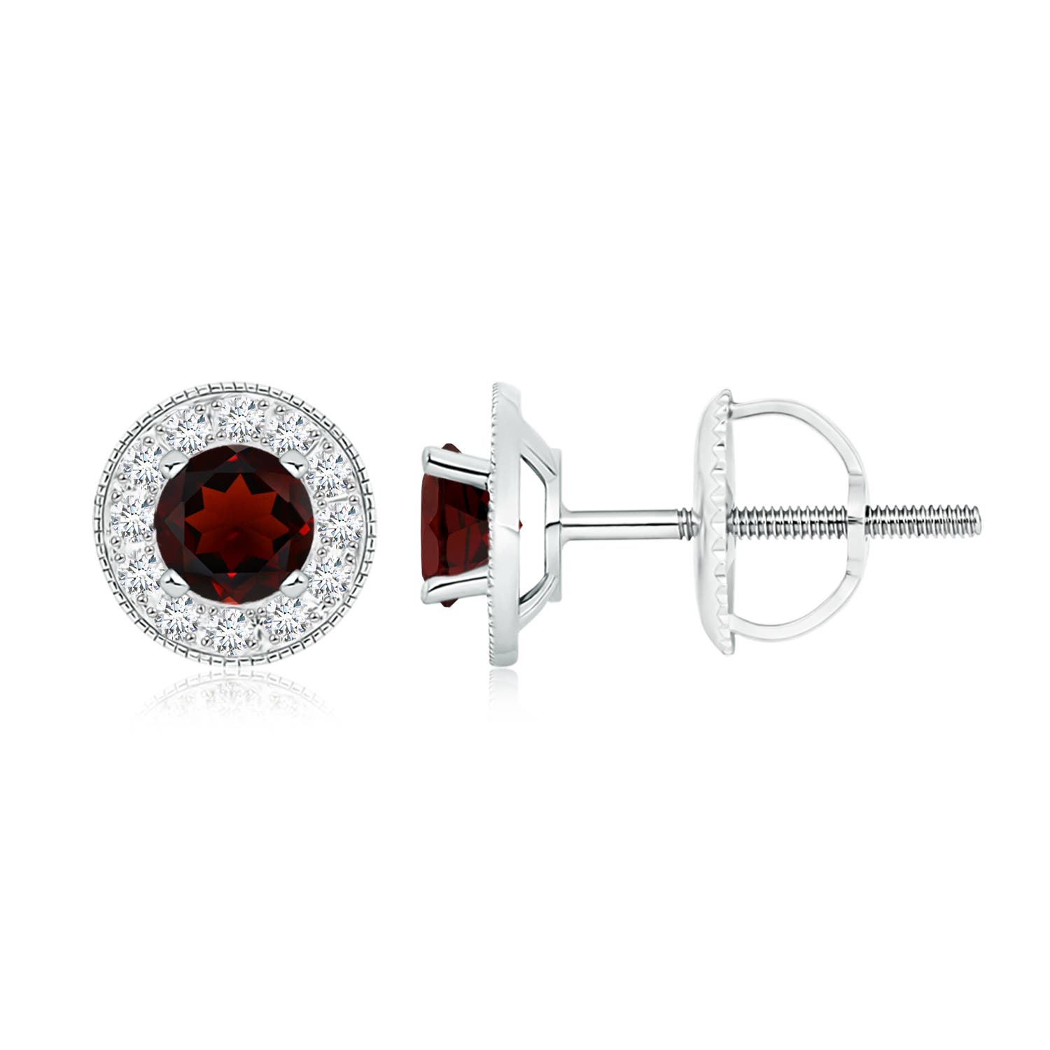 AA - Garnet / 1.54 CT / 14 KT White Gold