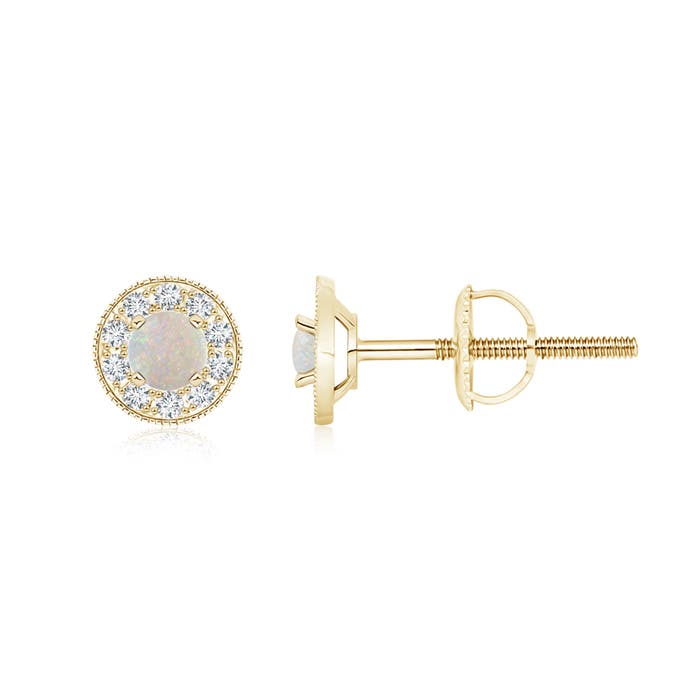 AA - Opal / 0.6 CT / 14 KT Yellow Gold