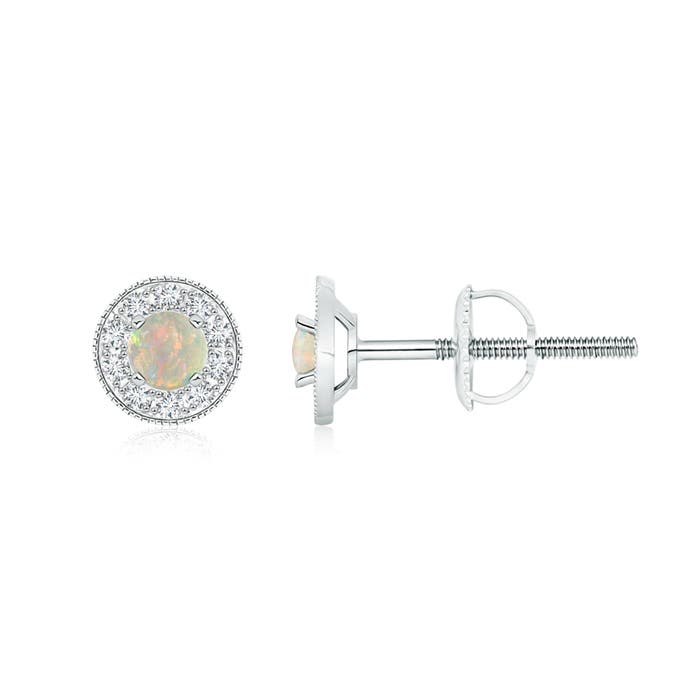 AAAA - Opal / 0.6 CT / 14 KT White Gold