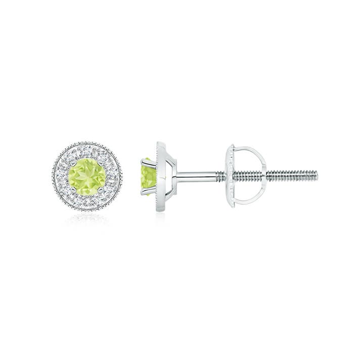 A - Peridot / 0.61 CT / 14 KT White Gold