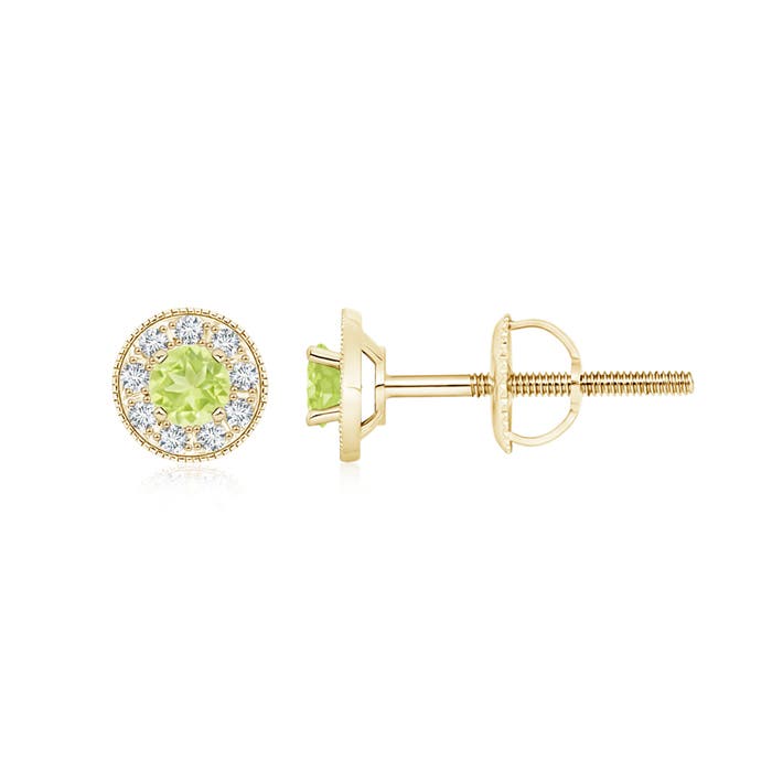 A - Peridot / 0.61 CT / 14 KT Yellow Gold