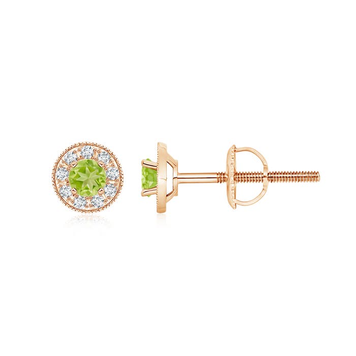 AA - Peridot / 0.61 CT / 14 KT Rose Gold