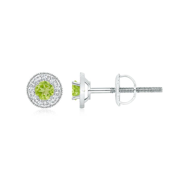 AA - Peridot / 0.61 CT / 14 KT White Gold