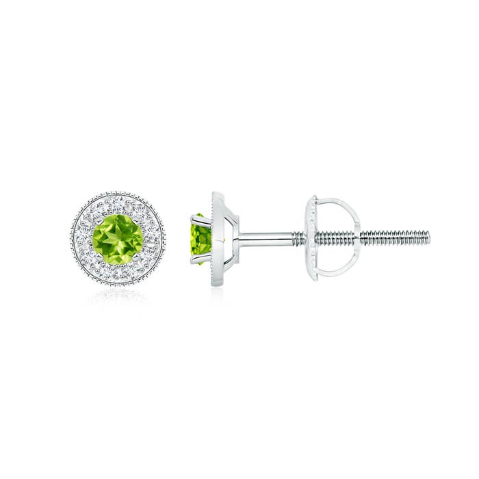 AAA - Peridot / 0.61 CT / 14 KT White Gold