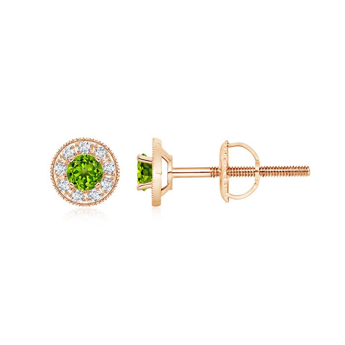 AAAA - Peridot / 0.61 CT / 14 KT Rose Gold