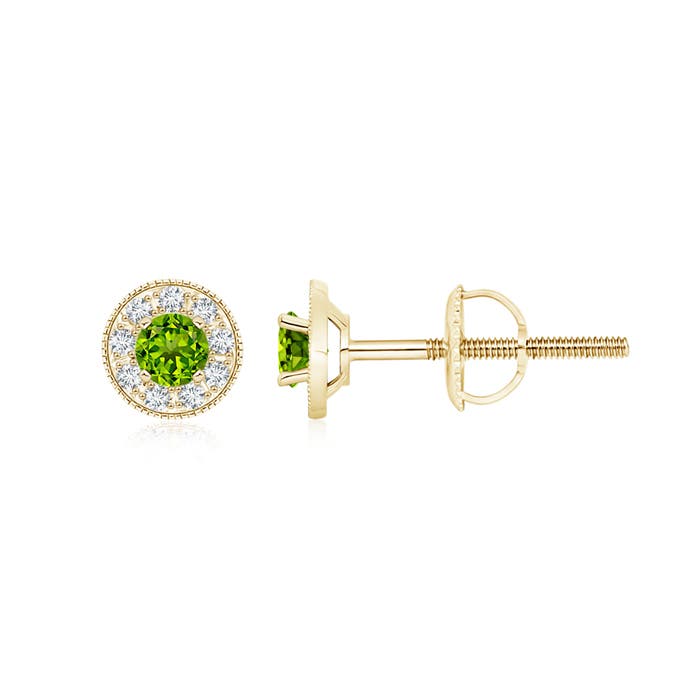 AAAA - Peridot / 0.61 CT / 14 KT Yellow Gold