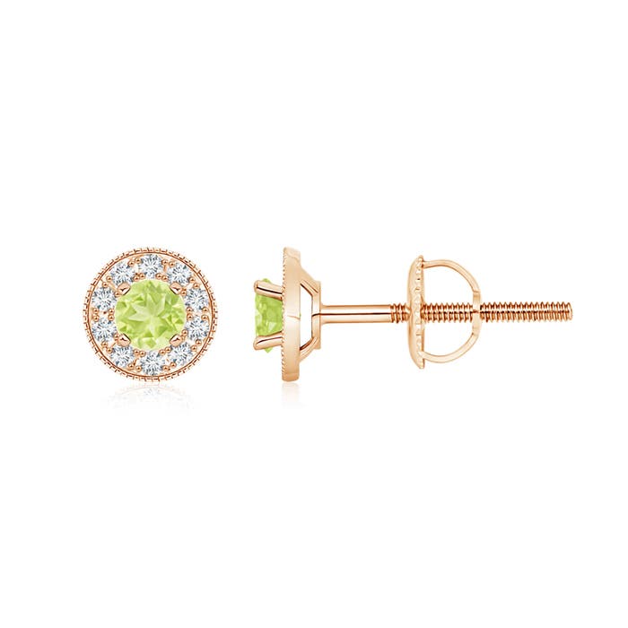 A - Peridot / 0.88 CT / 14 KT Rose Gold