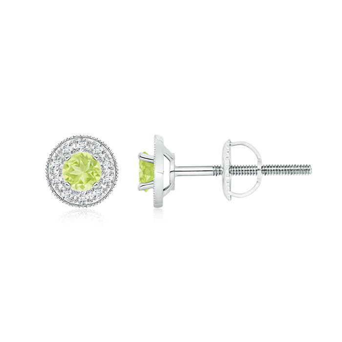 A - Peridot / 0.88 CT / 14 KT White Gold