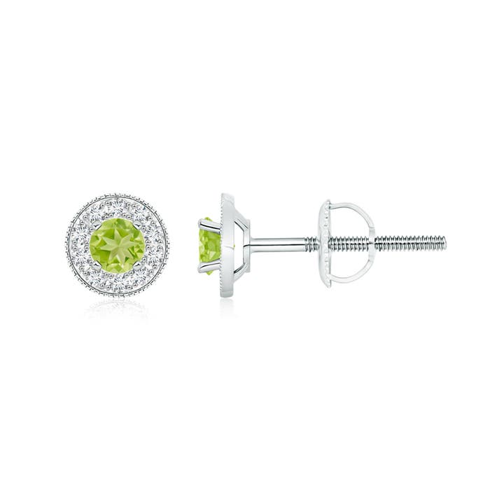 AA - Peridot / 0.88 CT / 14 KT White Gold