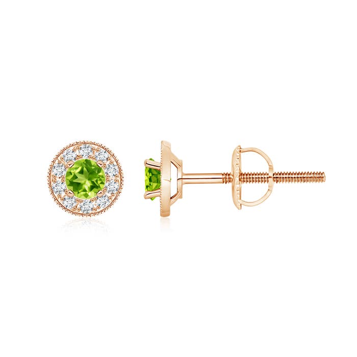 AAA - Peridot / 0.88 CT / 14 KT Rose Gold