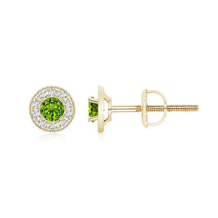 AAAA - Peridot / 0.88 CT / 14 KT Yellow Gold