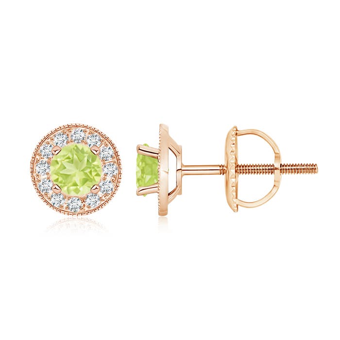 A - Peridot / 1.44 CT / 14 KT Rose Gold