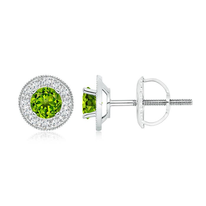 AAAA - Peridot / 1.44 CT / 14 KT White Gold