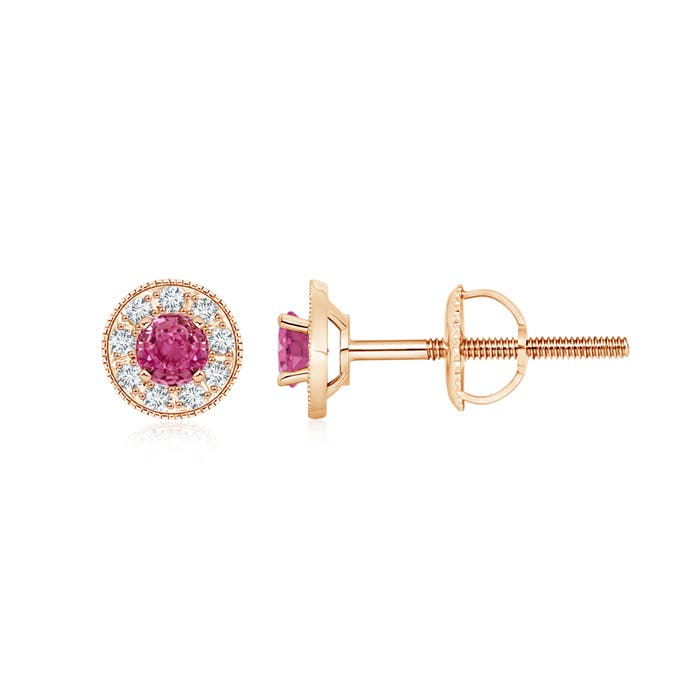 AAAA - Pink Sapphire / 0.71 CT / 14 KT Rose Gold