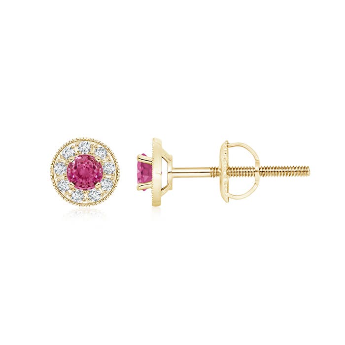 AAAA - Pink Sapphire / 0.71 CT / 14 KT Yellow Gold