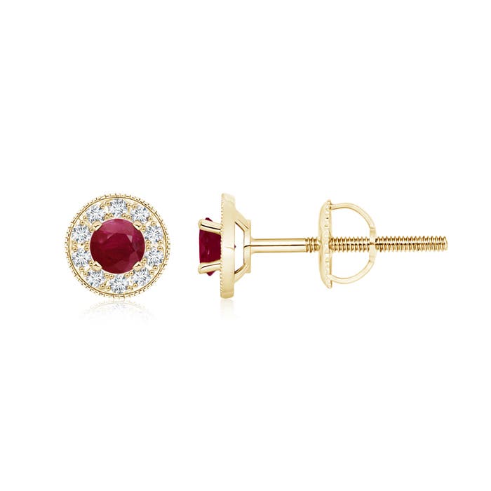 A - Ruby / 0.96 CT / 14 KT Yellow Gold