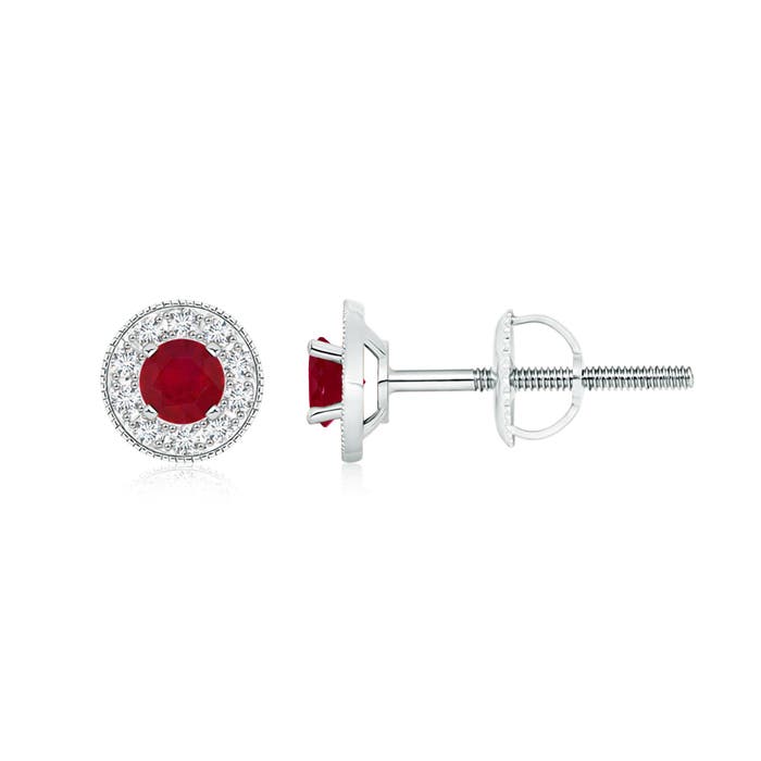 AA - Ruby / 0.96 CT / 14 KT White Gold