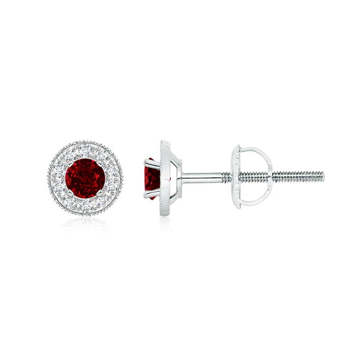 AAAA - Ruby / 0.96 CT / 14 KT White Gold