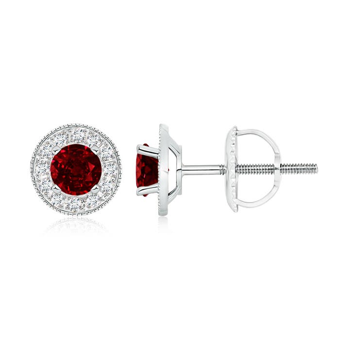 AAAA - Ruby / 1.54 CT / 14 KT White Gold