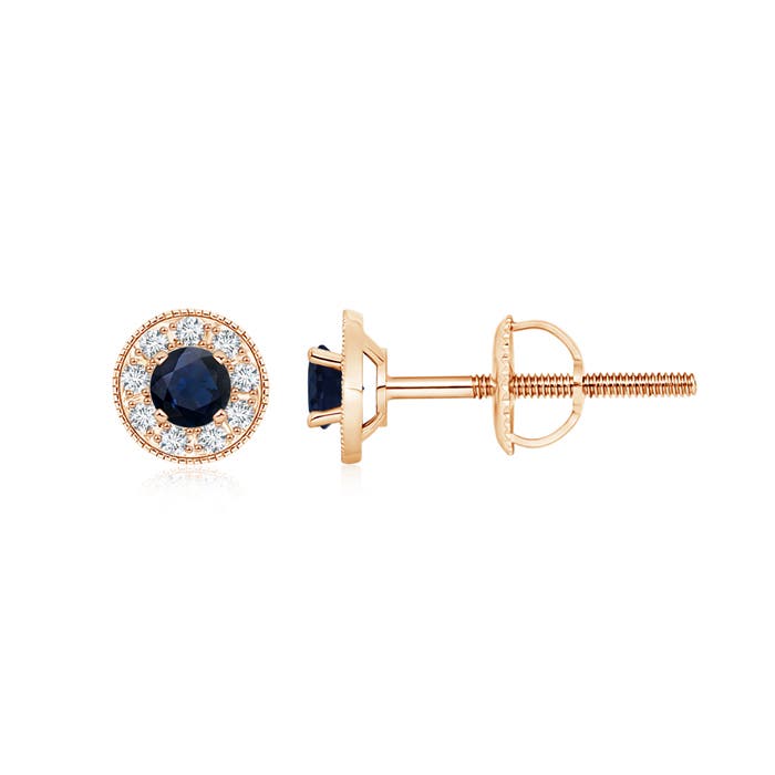 A - Blue Sapphire / 0.69 CT / 14 KT Rose Gold