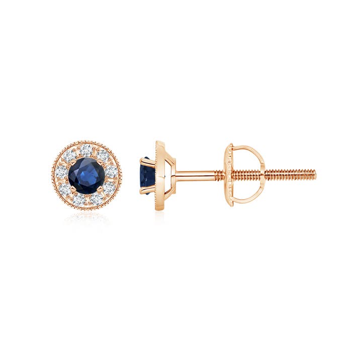 AA - Blue Sapphire / 0.69 CT / 14 KT Rose Gold