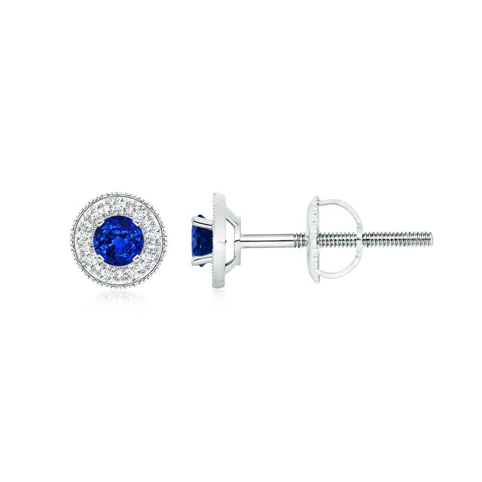 AAAA - Blue Sapphire / 0.69 CT / 14 KT White Gold