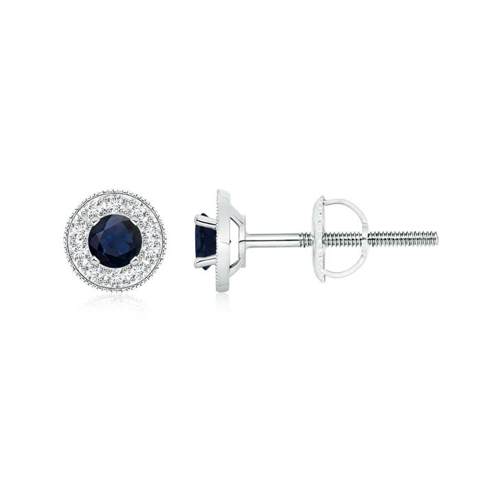 A - Blue Sapphire / 0.94 CT / 14 KT White Gold