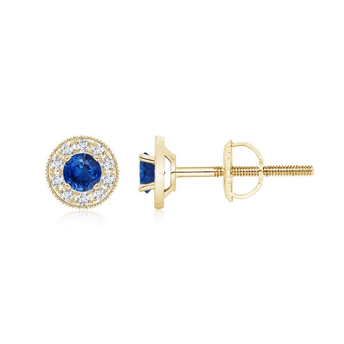 AAA - Blue Sapphire / 0.94 CT / 14 KT Yellow Gold