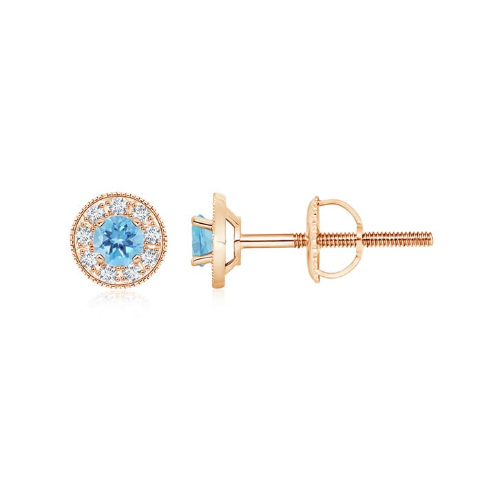 A - Swiss Blue Topaz / 0.65 CT / 14 KT Rose Gold