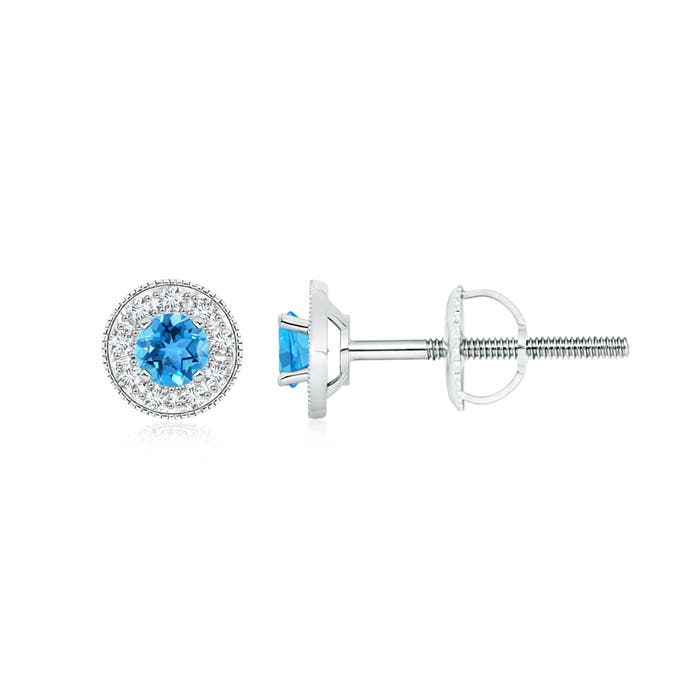 AAA - Swiss Blue Topaz / 0.65 CT / 14 KT White Gold