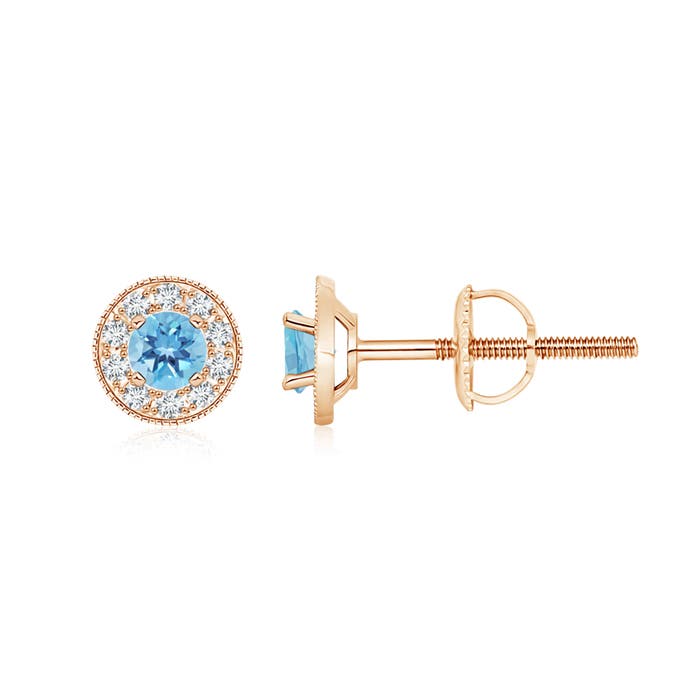 A - Swiss Blue Topaz / 0.92 CT / 14 KT Rose Gold