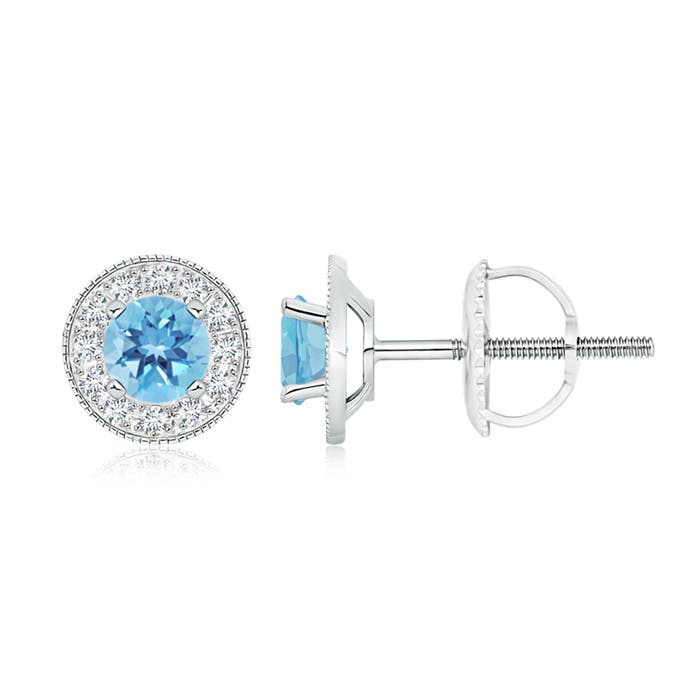 A - Swiss Blue Topaz / 1.54 CT / 14 KT White Gold