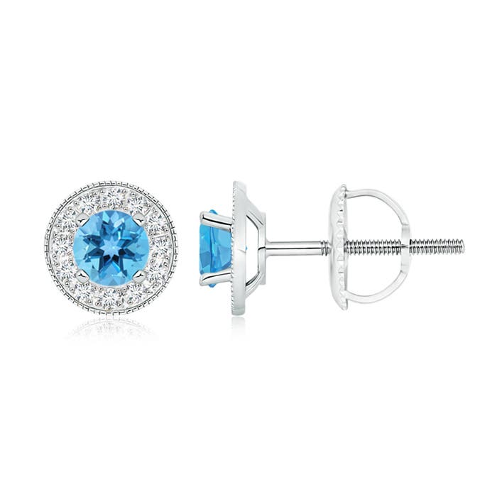 AA - Swiss Blue Topaz / 1.54 CT / 14 KT White Gold