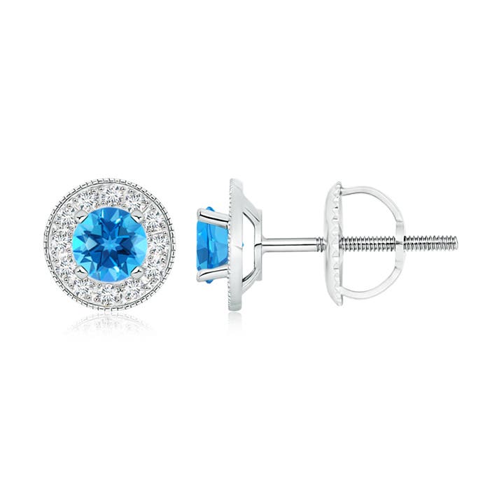 AAAA - Swiss Blue Topaz / 1.54 CT / 14 KT White Gold