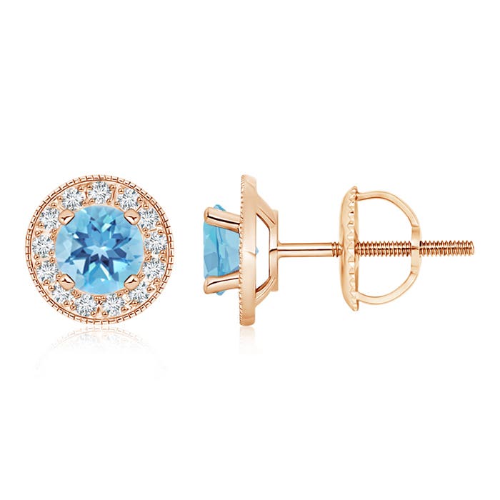 A - Swiss Blue Topaz / 2.26 CT / 14 KT Rose Gold