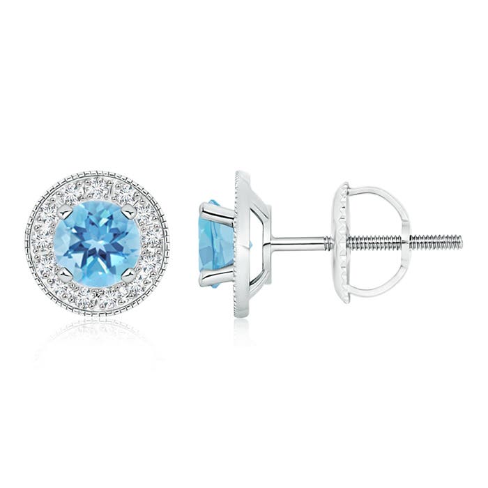 A - Swiss Blue Topaz / 2.26 CT / 14 KT White Gold