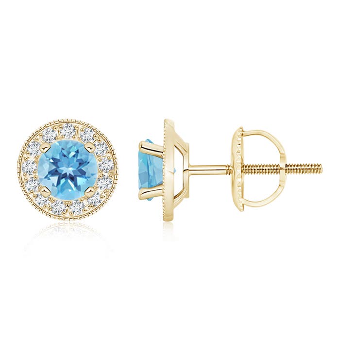 A - Swiss Blue Topaz / 2.26 CT / 14 KT Yellow Gold