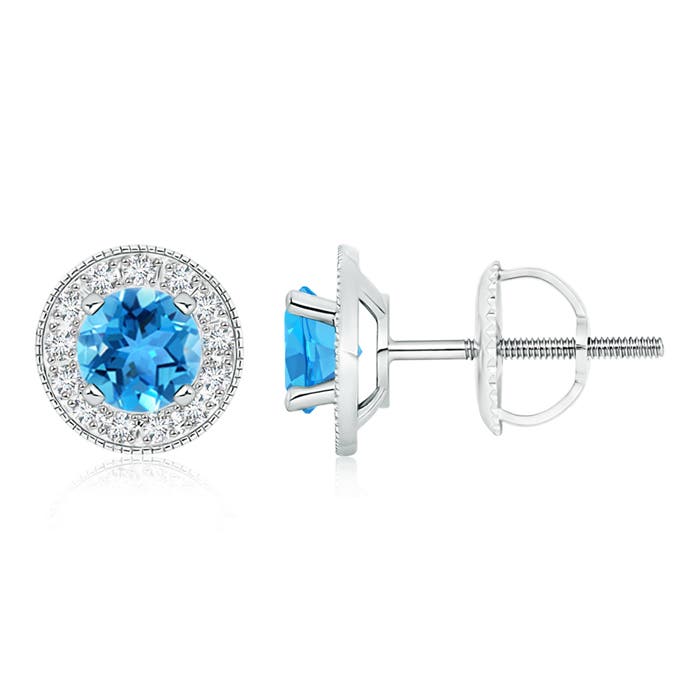 AAA - Swiss Blue Topaz / 2.26 CT / 14 KT White Gold