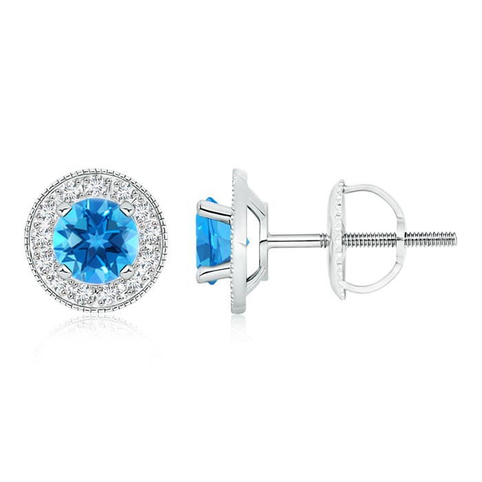 AAAA - Swiss Blue Topaz / 2.26 CT / 14 KT White Gold