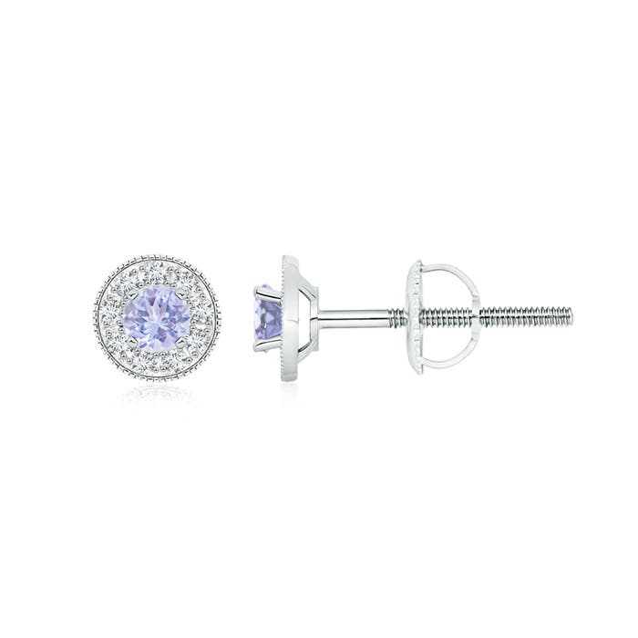 A - Tanzanite / 0.61 CT / 14 KT White Gold