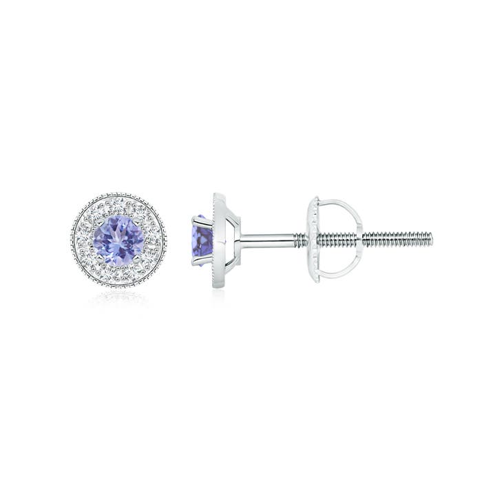 AA - Tanzanite / 0.61 CT / 14 KT White Gold